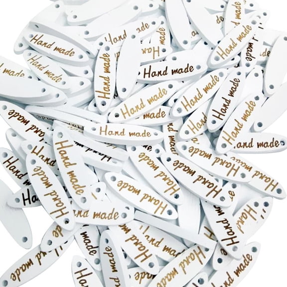 100 Pieces White Wooden Buttons Handmade Label DIY For Wedding Party Gift Tags Crafts