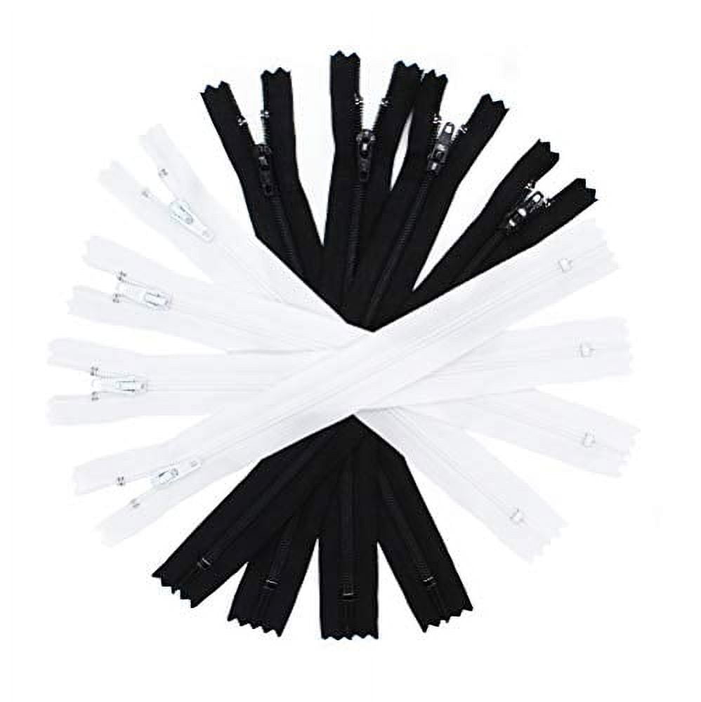 100 Pieces Ykk #3 Nylon Coil Zippers, Colorful Sewing Zippers Supplies for Tailor Sewing Crafts, 20 Assorted Colors or Black and White (22 Inches, Black & White)