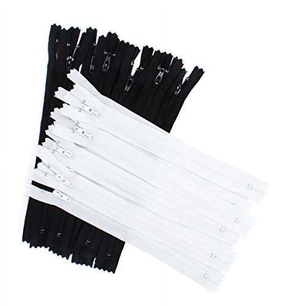 100 Pieces Ykk #3 Nylon Coil Zippers, Colorful Sewing Zippers Supplies for Tailor Sewing Crafts, 20 Assorted Colors or Black and White (14 Inches, Black & White)