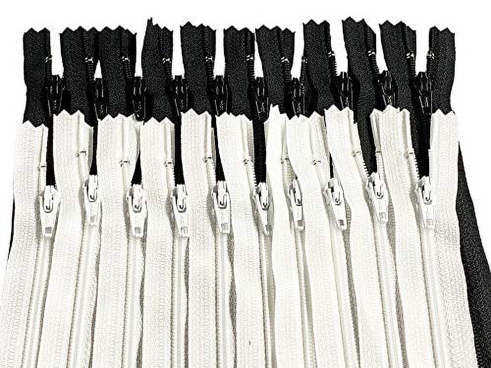 100 Pieces Ykk #3 Nylon Coil Zippers, Colorful Sewing Zippers Supplies for Tailor Sewing Crafts, 20 Assorted Colors or Black and White (24 Inches, Black & White)