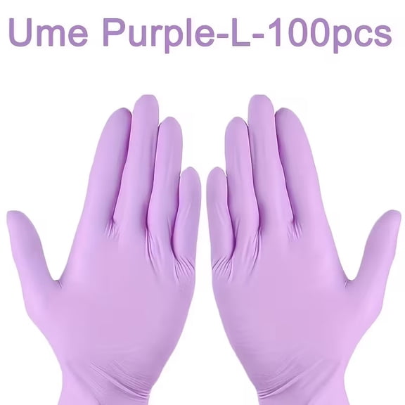 100 Pieces of High-Quality Disposable Nitrile Gloves - Waterproof, Comfortable, Ideal for Manicure, Tattoo, Hair Salon, and Home Cleaning