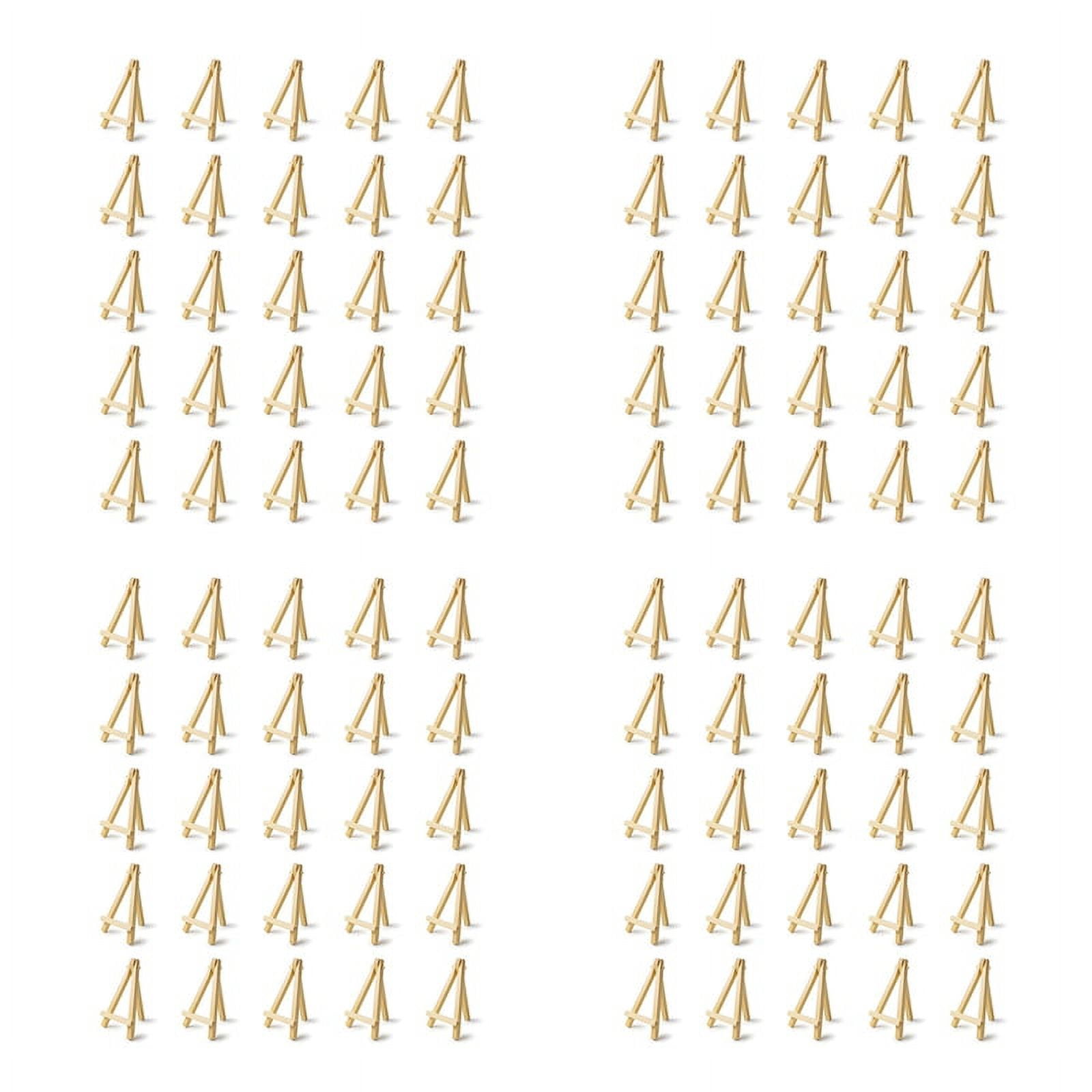 100 Pieces of Mini 5 Inch Wooden Easel. Business Cards, Display Photos, Small Canvases, Classroom DIY Arts and Crafts