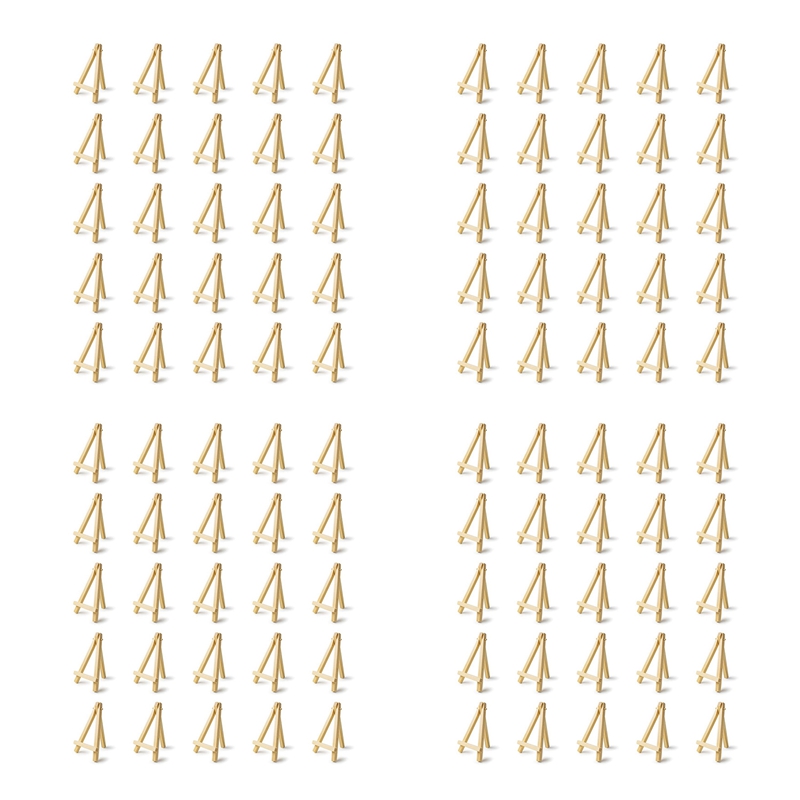 100 Pieces of Mini 5 Inch Wooden Easel. Business Cards, Display Photos, Small Canvases