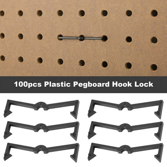 100 Pieces of Plastic Pegboard Hook Lock Pegboard Display Hook Storage Rack