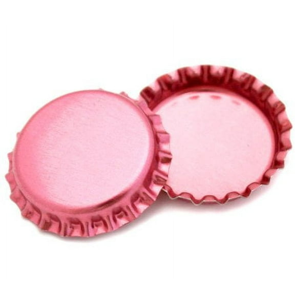 100 Pink Metallic Bottle Caps Shiny Colors Craft Linerless