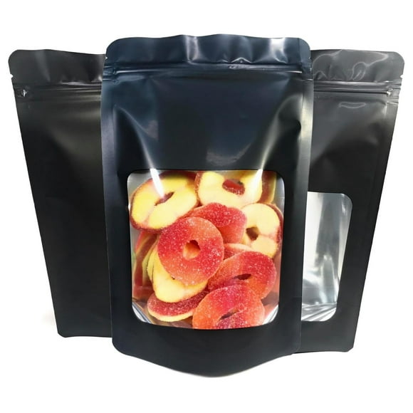 100 Pk Resealable Mylar Bags 4 Mil Stand Up Smell Proof Leak Proof Pouch. Ultra Clear Window - Not Frosted or Foggy. Travel, Storage & Display. Food Grade (5" x 8" x 2.5")