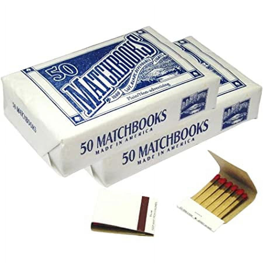 Plain White 100 Matchbooks, 20 Matches Each, Bulk Quantity For Weddings