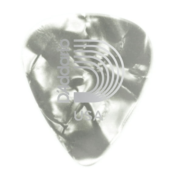 D'Addario Planet Waves White Pearl Celluloid Guitar Picks - 100 Picks