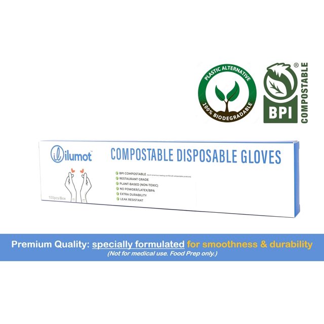100 PlantBased Premium Compostable Disposable Gloves Restaurant