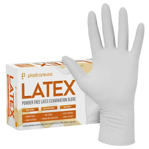 100 PlastCare USA Latex (Powder Free) Exam Disposable Gloves (Extra Large)