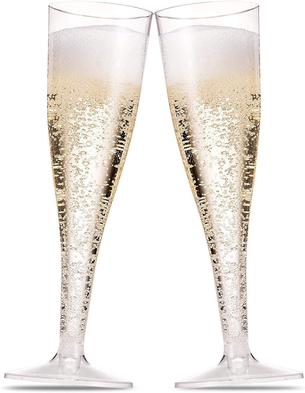 100 Plastic Champagne Flutes - 5 Oz Disposable Clear Champagne Glasses for Parties, Mimosa Bar, Events, Wedding and Shower Party Supplies - Toasting Cocktail Cups