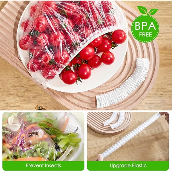 100 Plastic Large Bowl Covers - 20 Inch Elastic Reusable, Large Bowl Covers For Bread Proofing, Multi-Purpose Kitchen Outdoor Must-Have