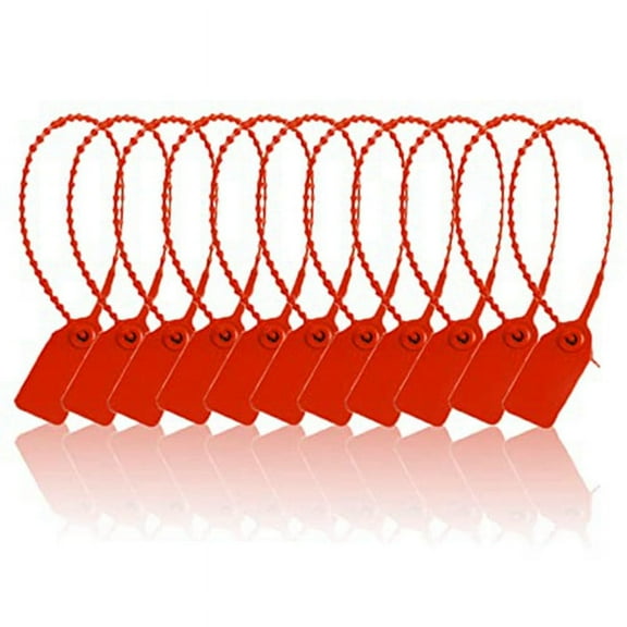 100 Plastic Tamper Seals, Numbered Zip Ties Tags,Disposable Self Locking Signage for ,Shipping,250mm B