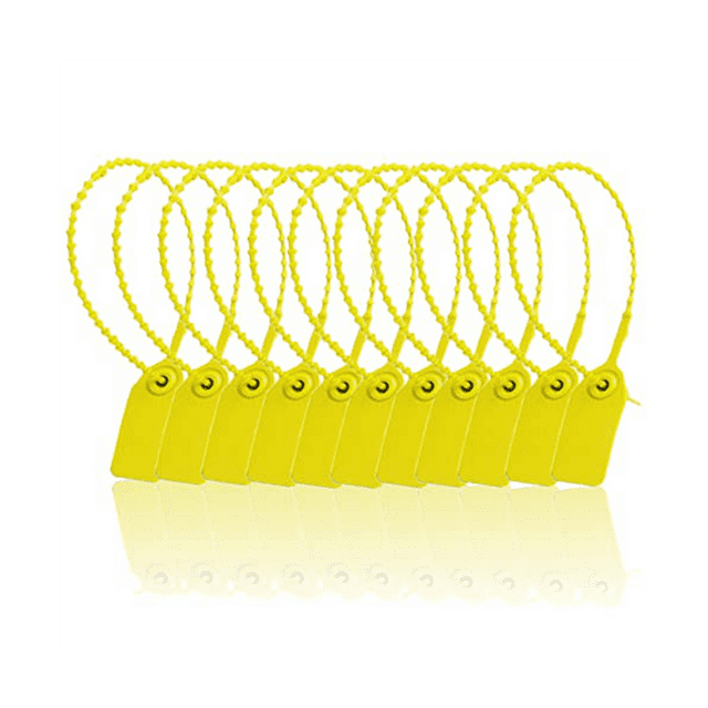 Off White Tag Lzbignun 100pcs Plastic For Fire Extinguisher Numbered Zip Ties Pull-Tite Security Tags Breakaway Safety Tab For First Aid Kit, Bag (Red Tamper Seals