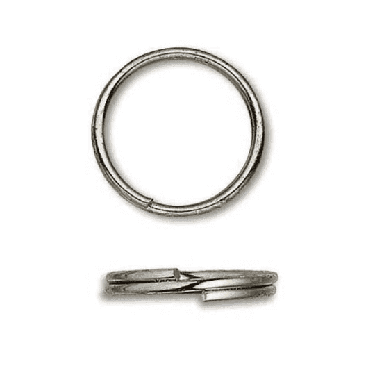 100 Plated Iron 8mm Round Double Loop Split Ring Findings for Jewelry, Keyring Splitrings (Gunmetal Black)