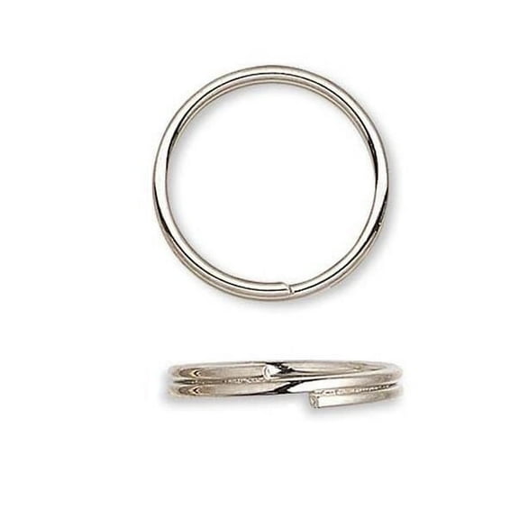 100 Plated Steel 12mm Round Double Loop Split Ring Jewelry Keyring Findings (Platinum Silver)