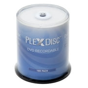 100 PlexDisc 16X 4.7GB DVD+R White Inkjet Hub Printable Disc Cake Box 63C-215-BX