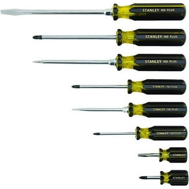 100 Plus 8 Pc Combination Screwdriver Set, Phillips, Slotted, 1/4 in, 7/32 in, 5/16 in, 3/8 in | Bundle of 2 Sets