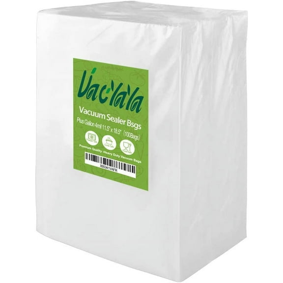 100 Plus Gallon 4mil 11.5" x 18.5" Thick Vacuum Sealer Freezer Storage Machine Bags for Food, Vac Seal a Meal Bags with BPA Free and Commercial Grade Sous Vide Vaccume Seal Safe PreCut Bag