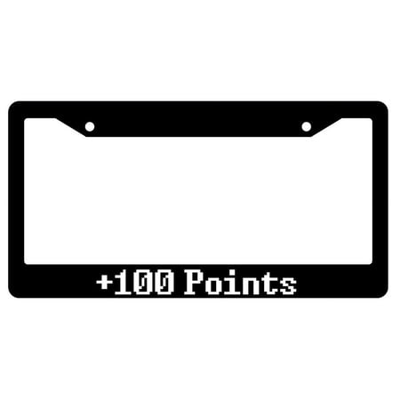 100 Points Black Plastic License Plate Frame