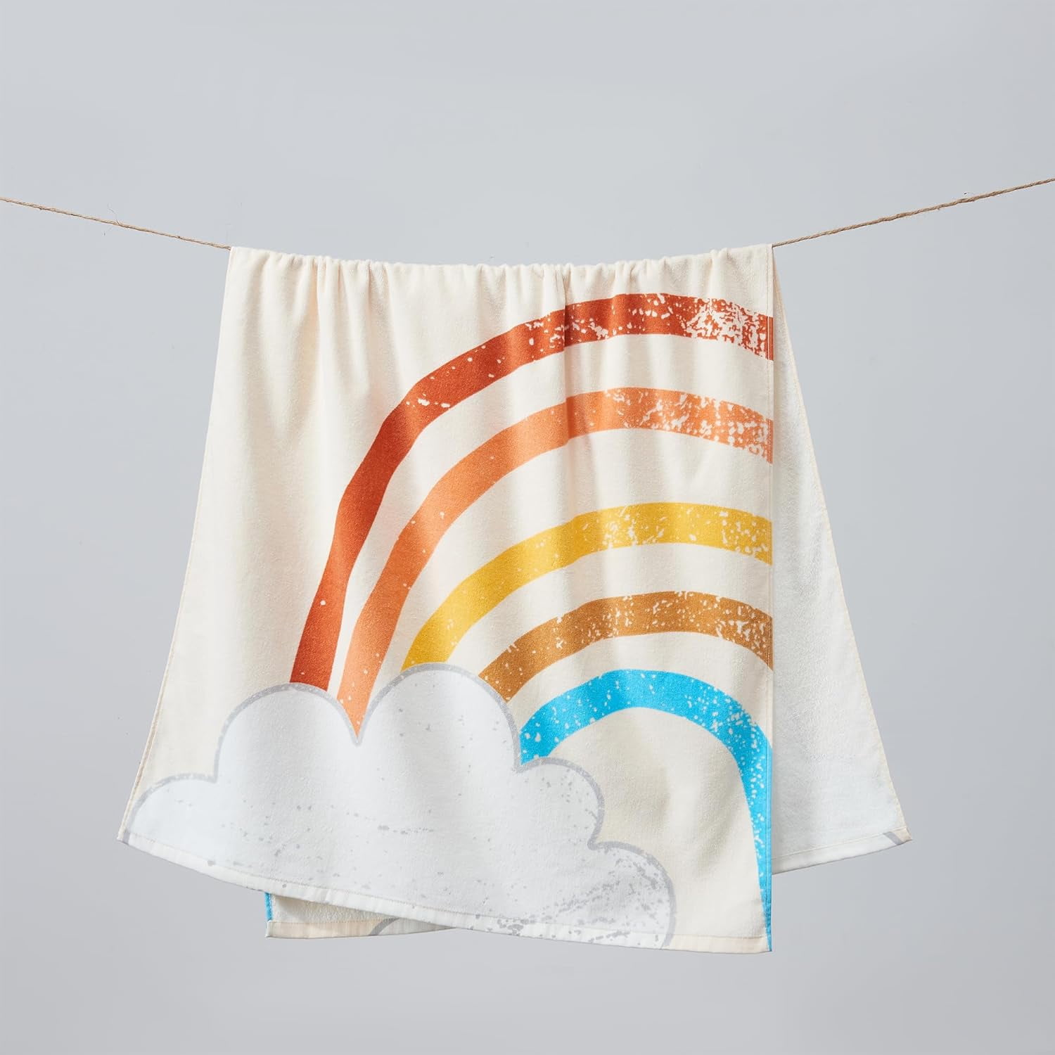 100% Polyester Beach Towel for Kids, Toddler, & Baby | Bath, Pool, Camping, Travel Towel for Boys & Girls | Toddler Beach Essentials, Quick-Dry, & Absorbent Towel (Rainbow, 30" x 60")