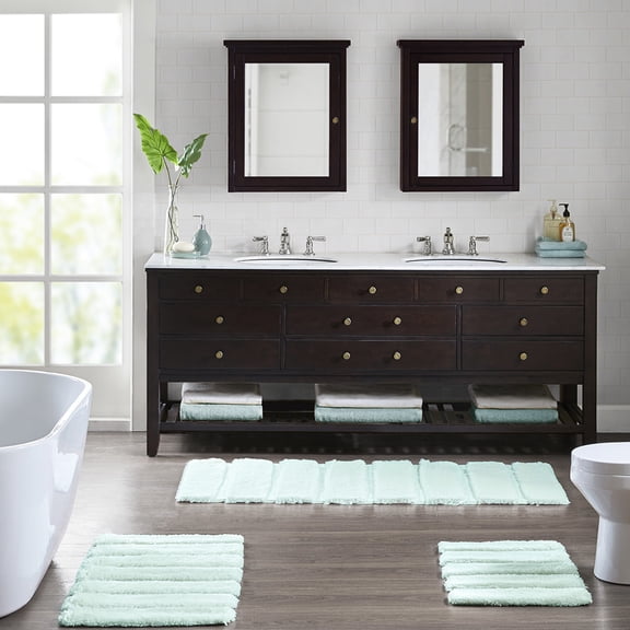 100% Polyester, Durable Tuft - Easy-to-clean Seafoam Bathroom Decor Piece