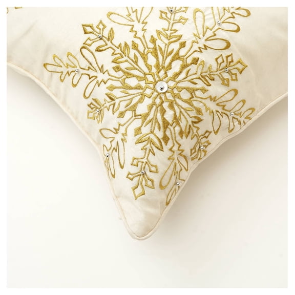 100% Polyester Throw Pillow with Embroidery & Bead Work  Soft & Stylish Accent-18X18"