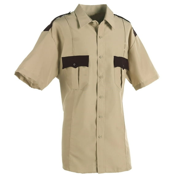 100% Polyester Two Tone Short Sleeve Men's Uniform Shirt