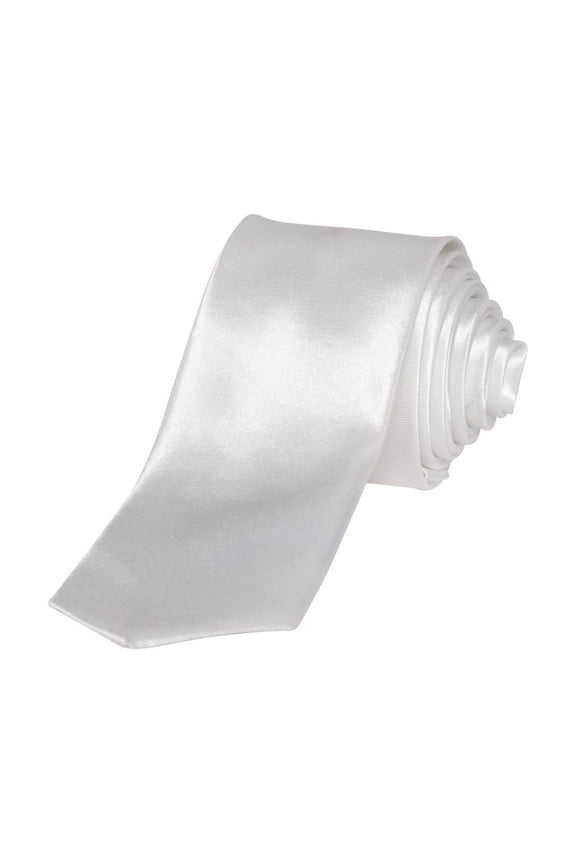 100% Polyester Unisex Fashion Neck Tie White