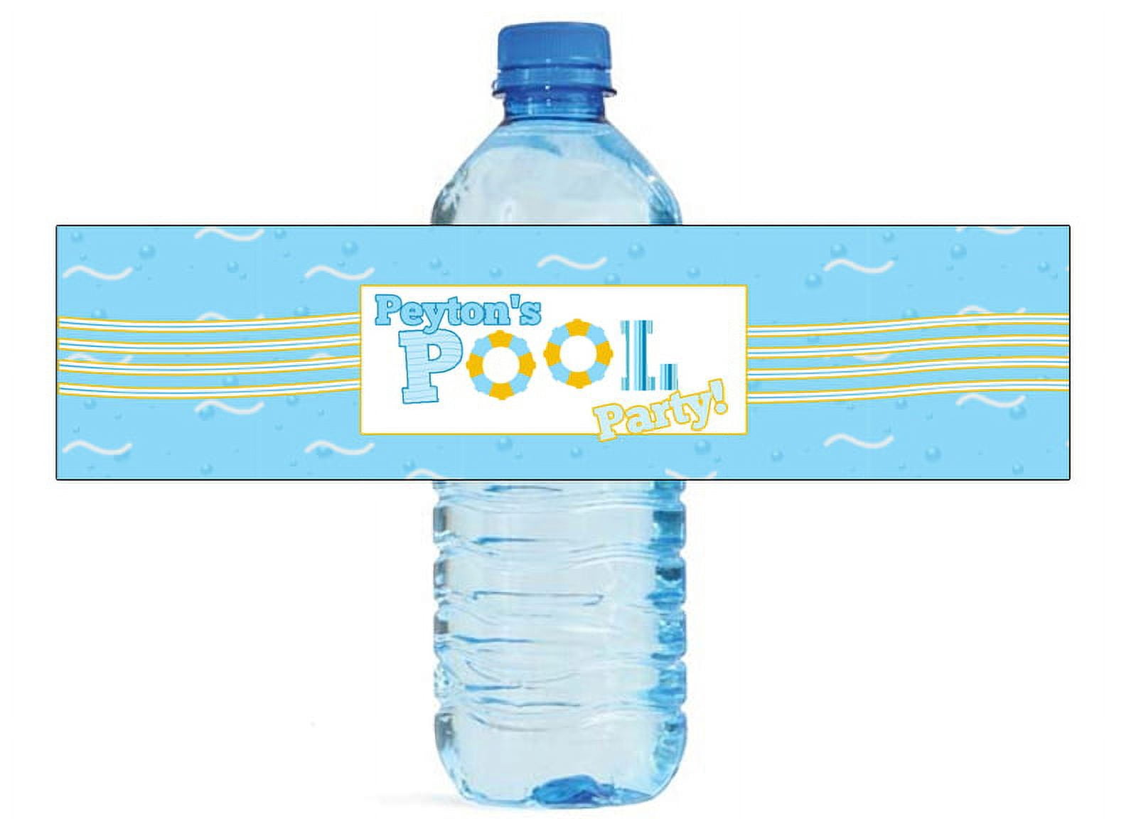 Water Pool Label 100 Pool Party Water Bottle labels Birthday Party Easy to Use Self ...