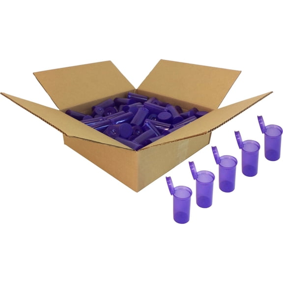 (100) Pop Top Bottles - Purple 13 Dram 1.63 Fl Oz Herbs Storage Meds Spices