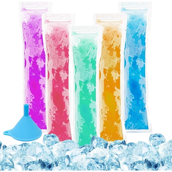 100 Popsicle Bags Sealable BPA-free - 230ml Yogurt Popsicle Tubes Homemade bolsitas para bolis de hielo Ice Candy Plastic Bags Disposable Juice Smoothie Lolly Pop Mold Party