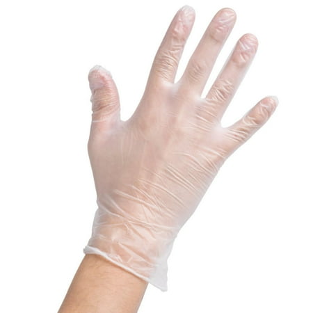 100 Powder Free Gloves Vinyl Foodservice Grade (Non Latex Nitrile Exam) Large