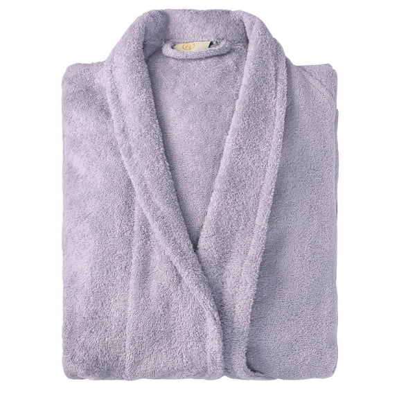 100% Premium Long-Staple Cotton Unisex Terry Bath Robe, 10 Colors Lilac / Medium