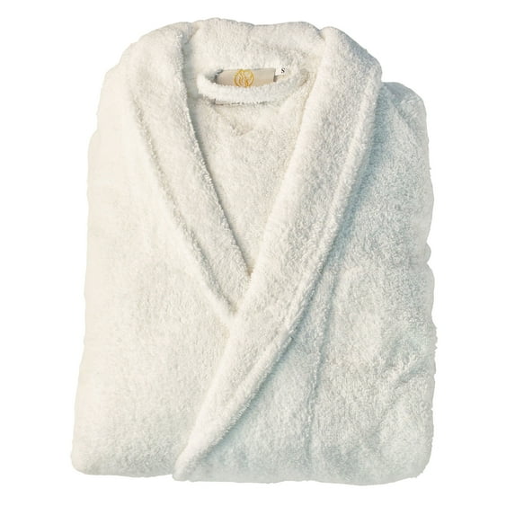100% Premium Long-Staple Cotton Unisex Terry Bath Robe, 10 Colors White / Large