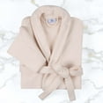 thumbnail image 1 of 100% Premium Long-Staple Cotton Unisex Waffle Weave Bath Robe, Small,Cream, 1 of 9