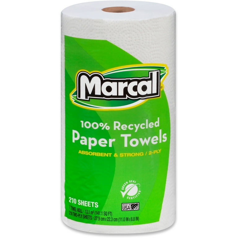 100% Premium Recycled Kitchen Roll Towels, 2-Ply, 11 x 8.8, White, 210 Sheets, 12 Rolls/Carton 100% Premium Recycled Kitchen Roll Towels, 2-Ply, 11 x 8.8, White, 210 Sheets, 12 Rolls/Carton