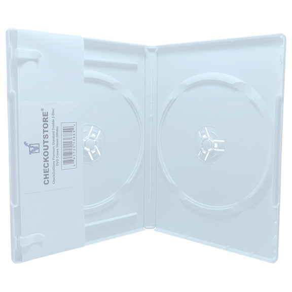 (100) Premium Standard Double 2-Disc Cases 14mm (White)