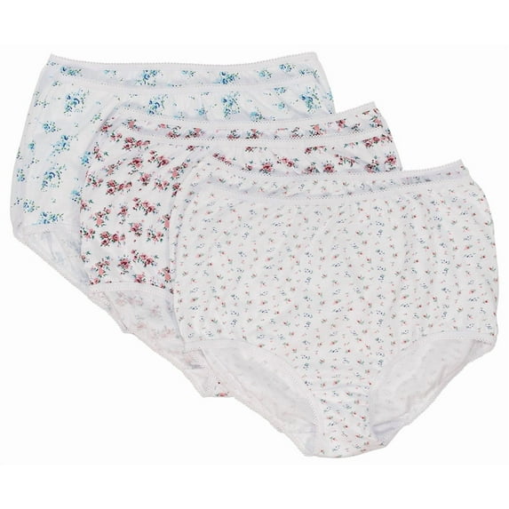 100% Printed Cotton Full Coverage Panty, 6-Pack, by Teri Lingerie
