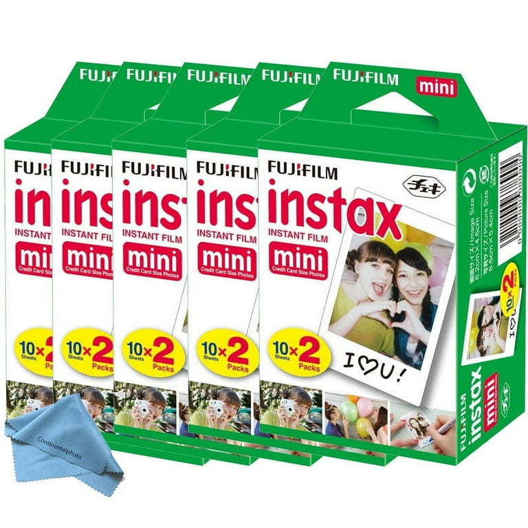 Fujifilm Instax Mini 100 Film for Fuji 7S 8 25 50S 90 300 Instant Camera,  Share SP-1 White, Pack of 5