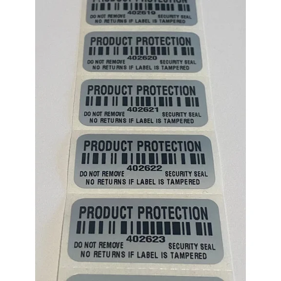 100 Product Protection-Barcode-Serial Numbering- Security Labels Stickers Seals
