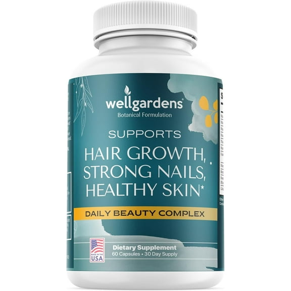 100% Pure Hair, Skin & Nails Vitamins Biotin Supplement for Women & Men, Supports Hair Growth, Strong Nails & Healthy Skin Non-GMO, All-Natural Made in USA 78,1119mcg 1 Month Supply