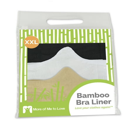 100% Pure - Bamboo Cotton Bra Liner (3pk, XXL) - Wicking, antibacterial, odor-proof
