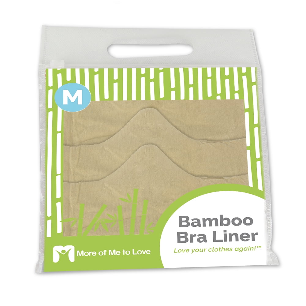 100% Pure Bamboo Cotton Bra Liner (Beige, 3-pk, M) - Wicking, antibacterial, odor-proof