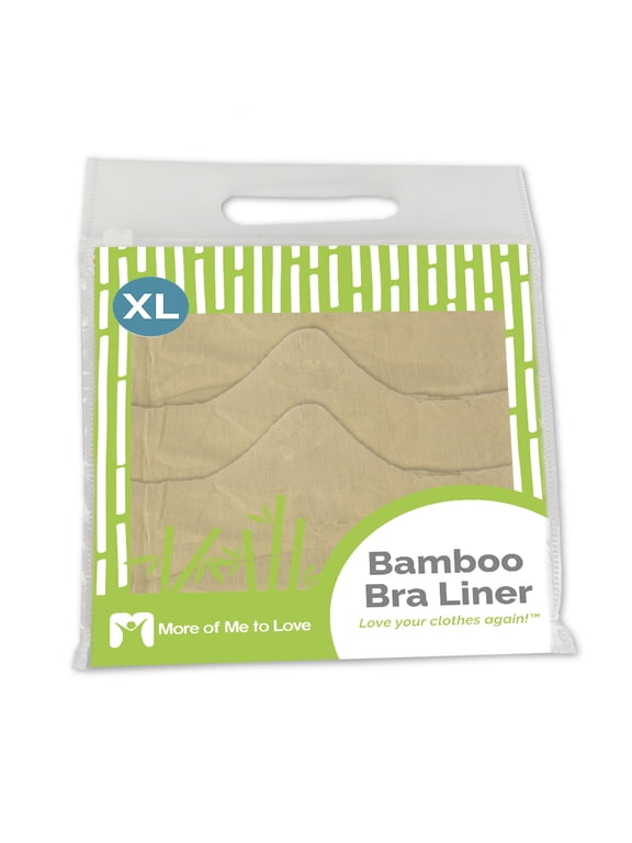 100% Pure Bamboo Cotton Bra Liner (Beige, 3-pk, XL) - Wicking, antibacterial, odor-proof