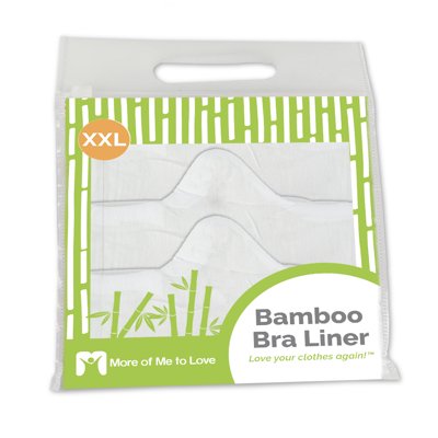100% Pure Bamboo Cotton Bra Liner (White, 3-pk, XXL) - Wicking, antibacterial, odor-proof