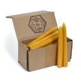 thumbnail image 1 of 100% Pure Beeswax Taper Candles (Pack of 12) - Dipped Unscented Candles - All Natural Bees Wax Candle - 6"x 3/4", 1 of 7