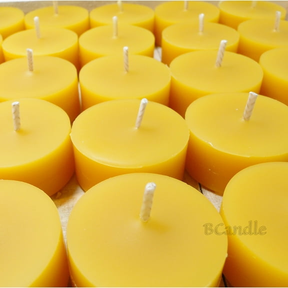 100% Pure Beeswax Tea Light Set of 24 Refills (no Cup)