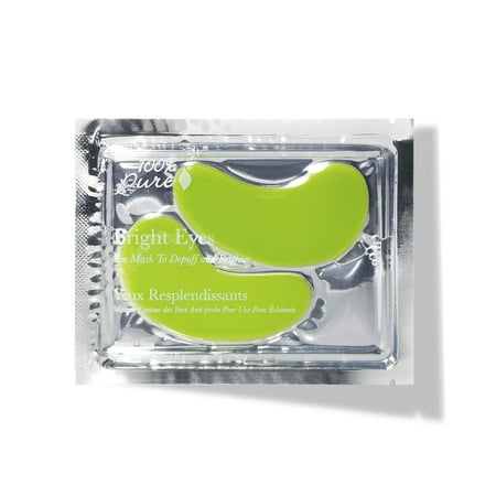 100% PURE Bright Eyes Masks Under Eye Skincare Wrinkle Smoothing Replenishment Diminish Dark Circles, Puffiness - Hydrating & Moisturizing Patches For Tired Eyes & Morning Bags - Vegan - 1 Pack