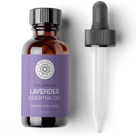 100% Pure Bulgarian Lavender Essential Oil for Diffuser & Aromatherapy, 1 fl oz - Pure Body Naturals
